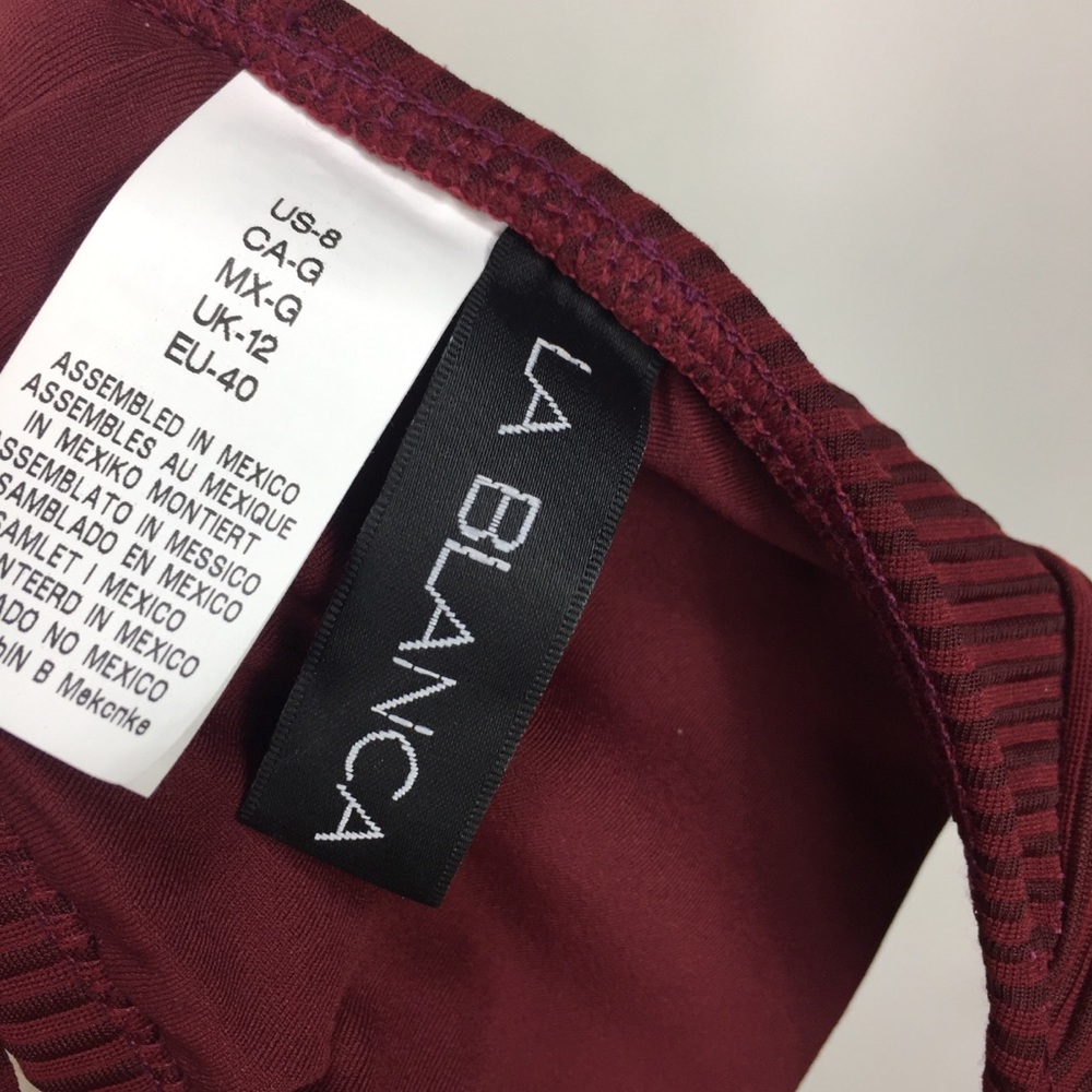 La Blanca Swimwear Cross Back Top Crimson 8 - Picture 5 of 15